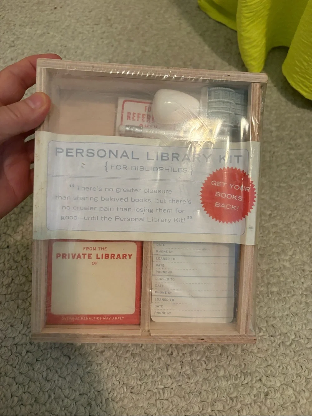 Knock Knock Personal Library Kit - White and Natural Home Office Set NWT